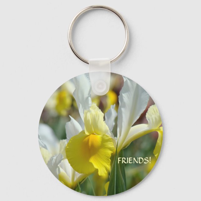 AMIGOS! Porta-chaves Flores de Íris Amarelo corren (Frente)