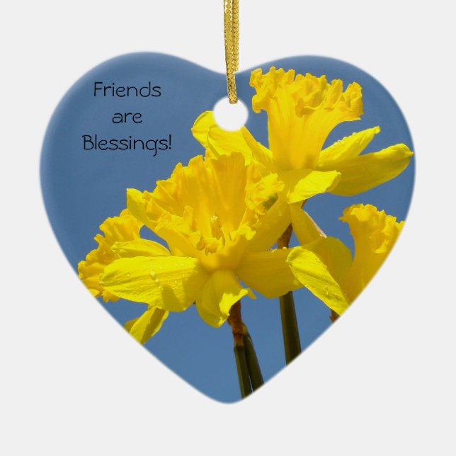 Amigos são Bênçãos! enfeites presentes Narcisos (Frente)