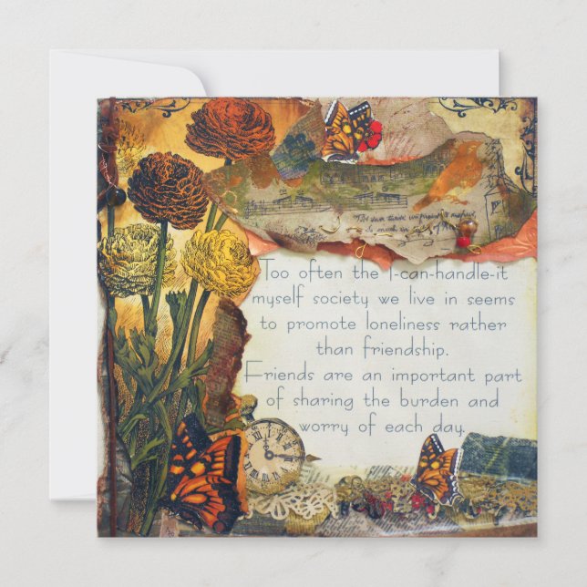 Amigos São Importantes Colagem De Arte Mídia Mista (Frente)