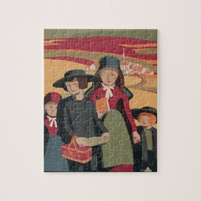 AMISH CHILDREN ART JIGSAW QUEBRA-CABEÇA (Vertical)