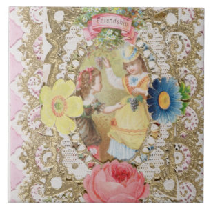 Amizade, cartão dos namorados, c.1870 (litho o da