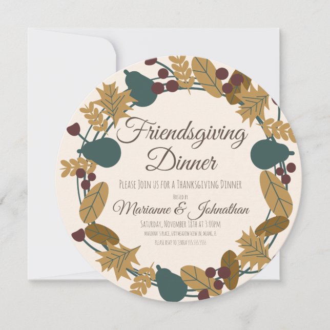 Amizade Greenery Folha de Ação de Graças (Frente)