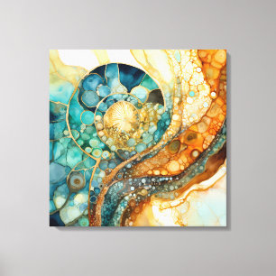 Ammonite Gem Fossil Canvas Art