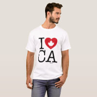 Amo CA | Eu adoro a camiseta personalizada de home