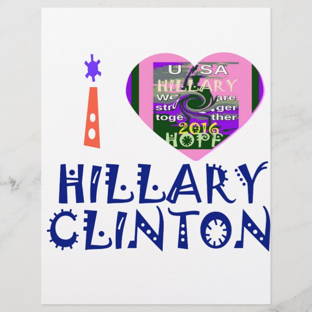Amo Hillary Clinton para o presidente americano He (Frente)