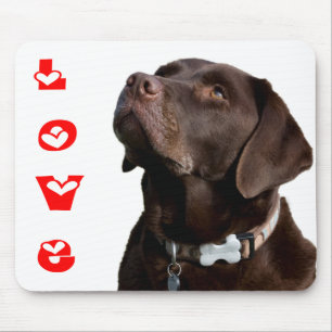 Amo Labrador Retriever Preto e Marrom Mouse Pad