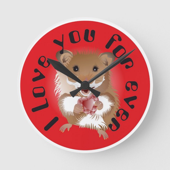 Amo meu hamster pequeno relógio (Frente)