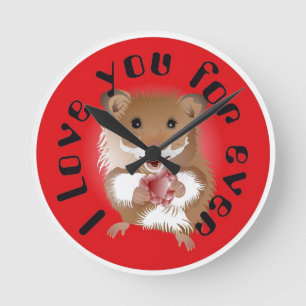 Amo meu hamster pequeno relógio