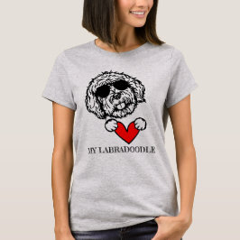 Amo Minha Camiseta Cardíaca Labradoodle Dog