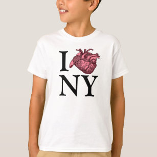 Amo NY com camiseta cardíaca anatomicamente corret