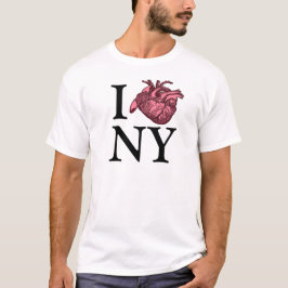 Amo NY com camiseta cardíaca anatomicamente corret