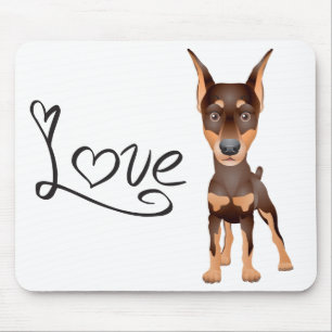Amo o Mousepad do Cachorro Doberman Pinscher Filho