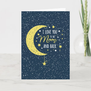 Amo-Te À Lua E Ao Cartão De Férias Traseiro