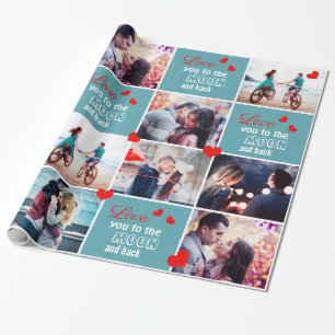 Amo-te à lua e ao papel de embrulho de fotos