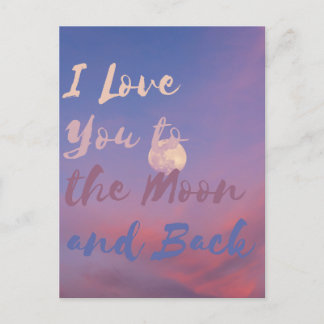 Amo-te ao cartão postal da Lua e do Back