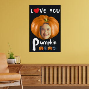 AMO-TE Bombeando Foto Personalizada - Poster preto