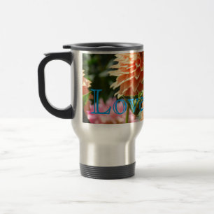 Amo-te, Caneca de viagem Dahlia Flores, personaliz