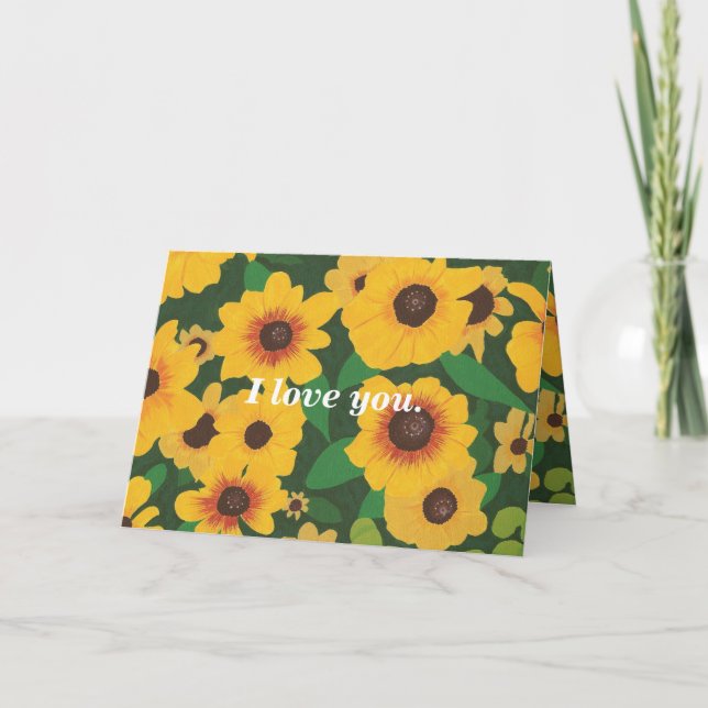 Amo-te, Cartão de Proposta de Casamento Sunflower (Frente)