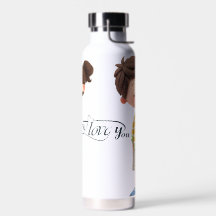 Amo-te - Garrafa de Água Floral