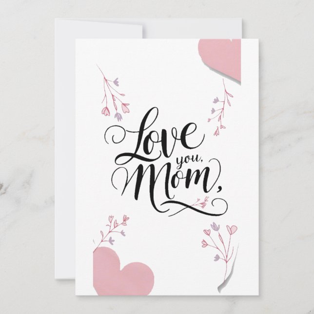 Amo-te, mãe, cartão de presente de dia de as mães (Frente)