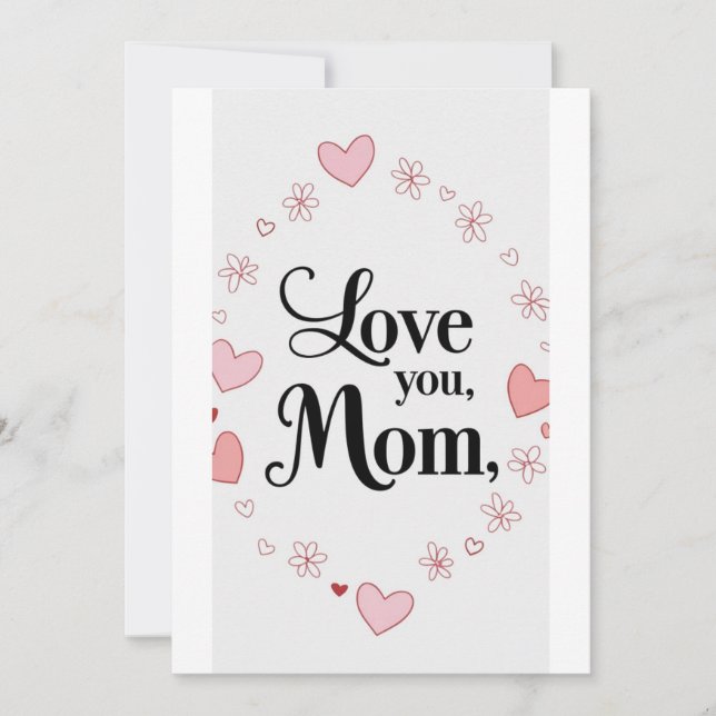 Amo-te mãe, cartão de presente de dia de as mães (Frente)