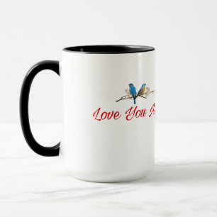 Amo Você Mais - Caneca de Pássaros Românticos