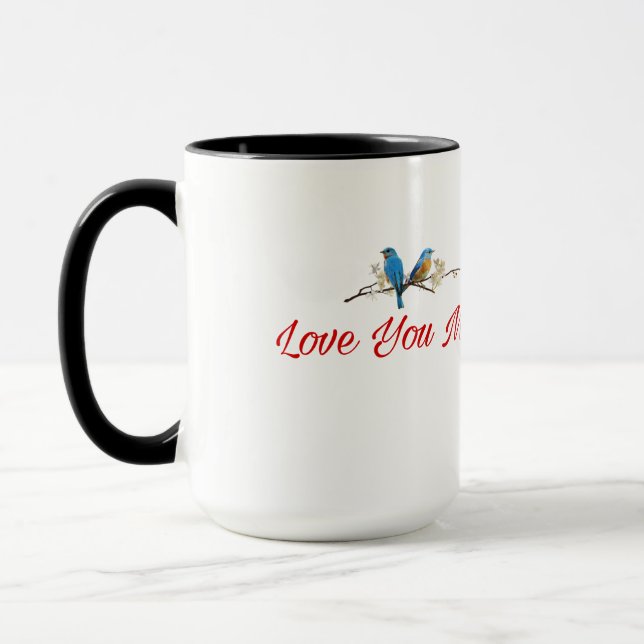 Amo Você Mais - Caneca de Pássaros Românticos (Esquerda)