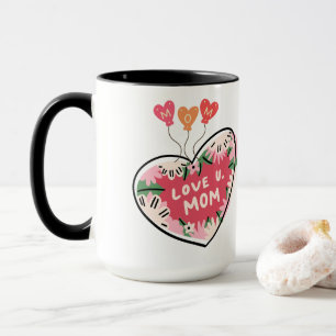Amo Você, Mamãe: caneca Floral Heart