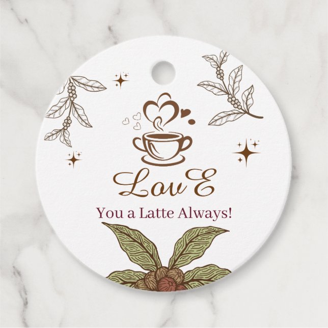 Amo Você Um Café Sempre Etiqueta de Presente (Frente)