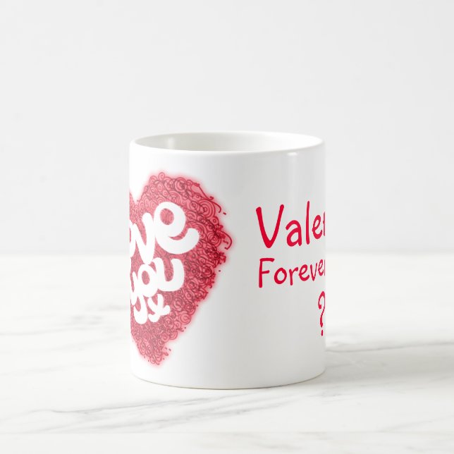"Amo você x" Namorados, caneca rosa vermelha (Centro)