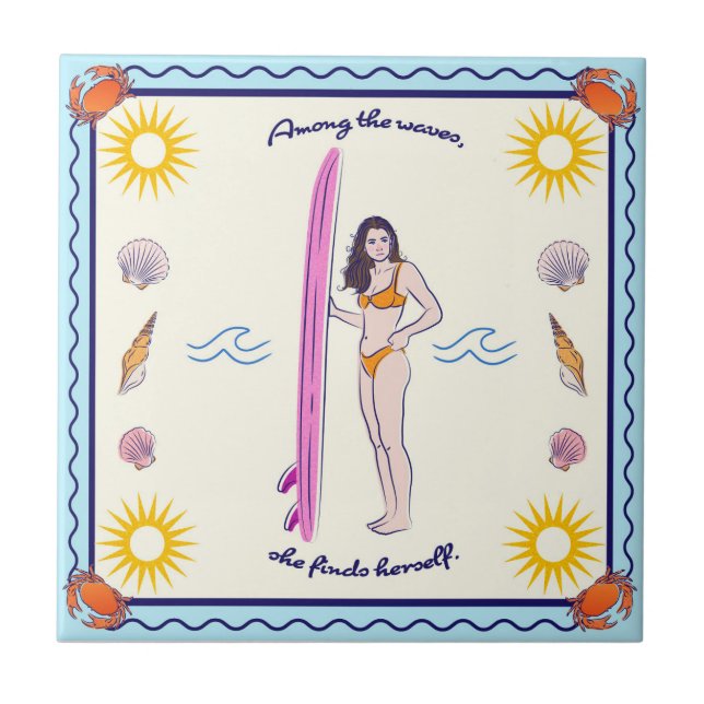 "Among the waves, she finds herself." (Frente)
