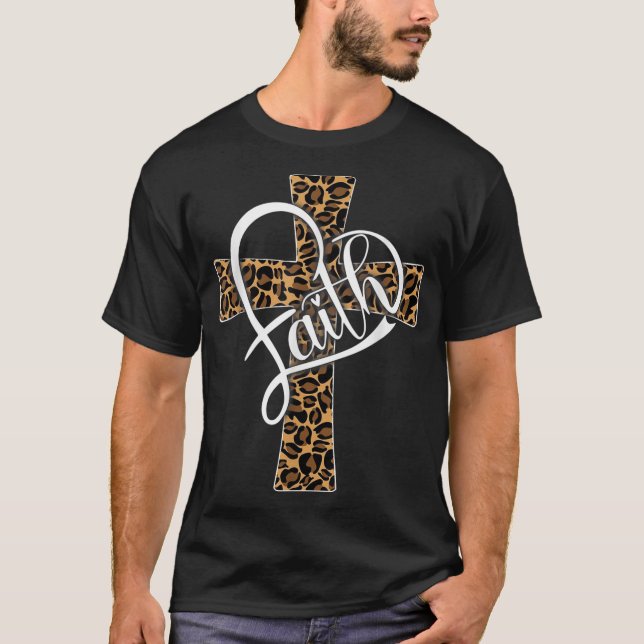 Amor À Fé Camisetas Religiosa Cristã Leopard Che (Frente)