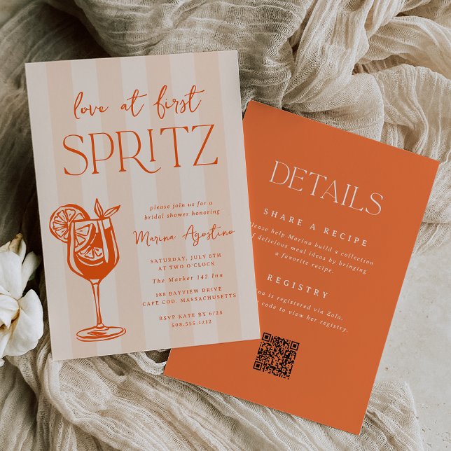 Amor à Primeira Spritz Convite de Chás de Noiva Tu (Criador carregado)