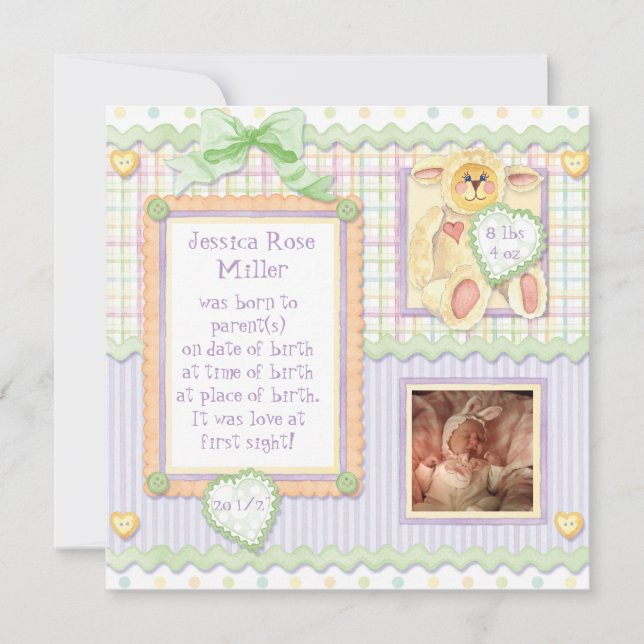 Amor à Primeira Vista, Anúncio de Nascimento de La (Frente)