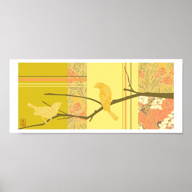 "Amor À Primeira Vista" Aves Impressão (Frente)