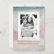 Amor & Agradecimento Glam Aquarela Dourado Foto de