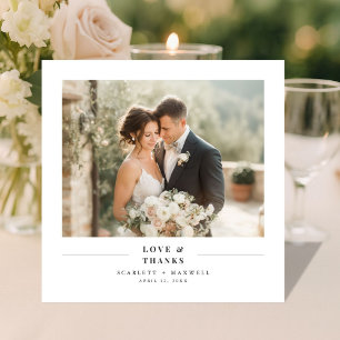 Amor & Agradecimento Moderno Simples Casamento Fot