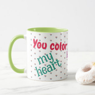 Amor, Amizade, Corações Arco-Íris, Caneca Colorida