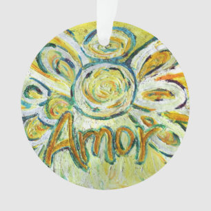 Amor Angel Word (espanhol "Amor") Ornamento de Fer