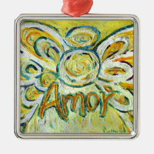 Amor Angel Word (espanhol "Amor") Ornamentos de F