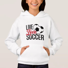 amor ao vivo arte de esportes de futebol Hoodie