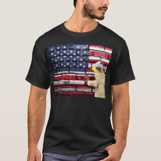 Amor arte de grafite em parede. Camiseta