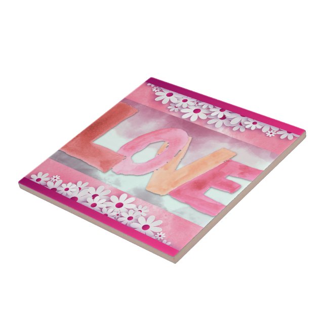 Amor:Azulejo Cerâmico de WaterColor (Lateral)