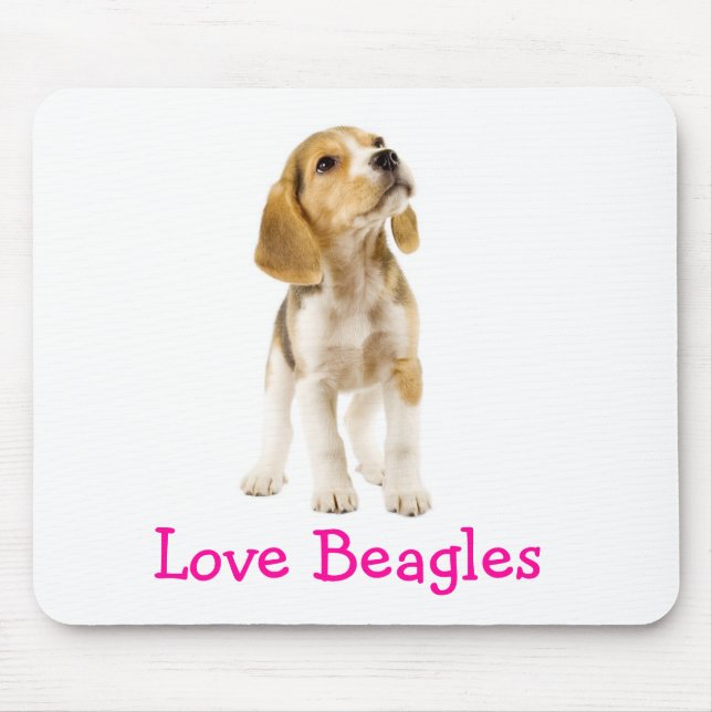 Amor Beagles Puppy Mousepad (Frente)