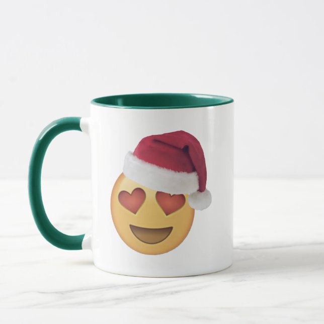 Amor beijo Emoji sob a mira da caneca de Natal (Esquerda)