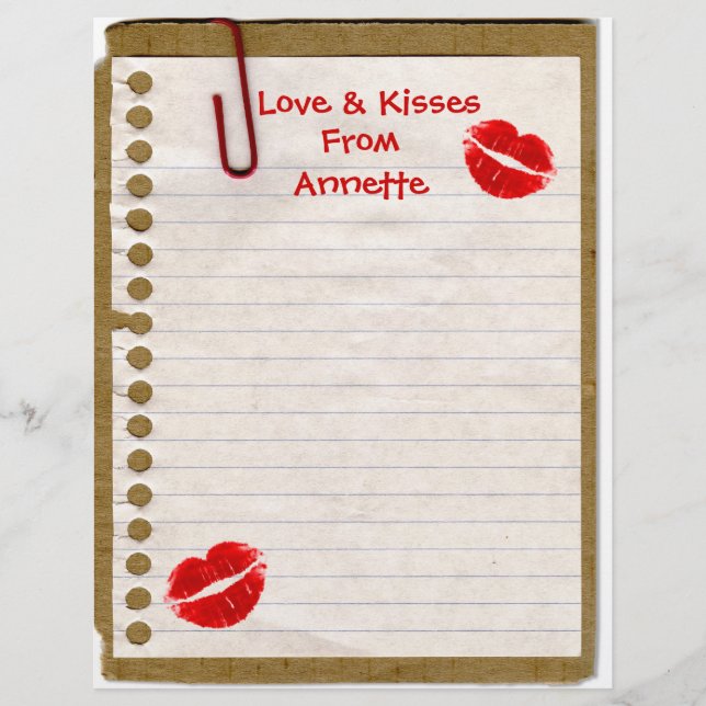 Amor & Beijos De... Cabeçalho Bonito (Frente)