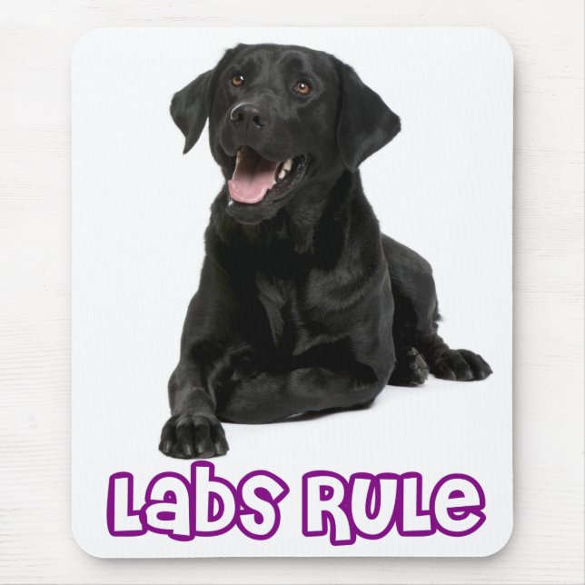 Amor Black Labrador Retriever Puppy Dog Mousepad (Frente)