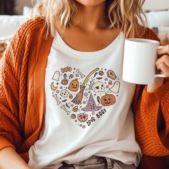 Amor Boo! Retro Halloween Heart (Criador carregado)