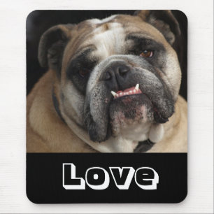 Amor Cachorrinho Fofo do Bulldog Inglês Mousepad