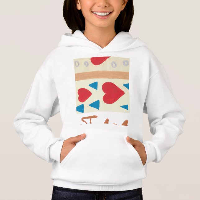 Amor Caminho Menina Folece Pullover Hoodie (Frente)